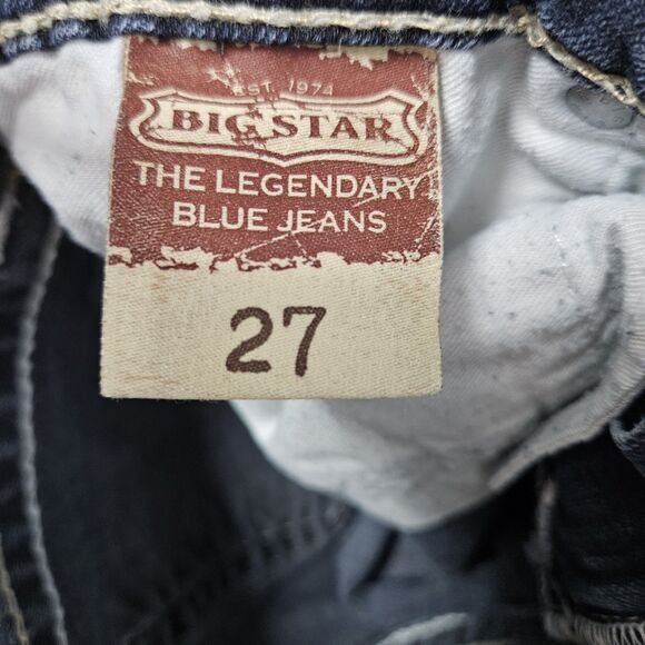 Big Star Remy Skinny Jeans Women's 27 (28x26.5) Blue Low-Rise Embroidered VGUC - Picture 4 of 10